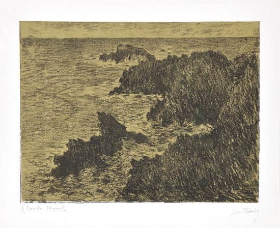 Claude Monet, Vadregényes tengerpart, 1892, 21 x 26.3 cm, színes litográfia.
