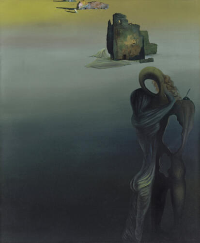 Dalí: Gradiva újra felfedezi az antropomorf romokat, 1933 (retrospektív fantázia), Museo Nacional Thyssen-Bornemisza, Madrid