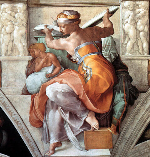 Michelangelo Buonarroti: A Libiai Szibylla (1511) - forrás: wikipedia