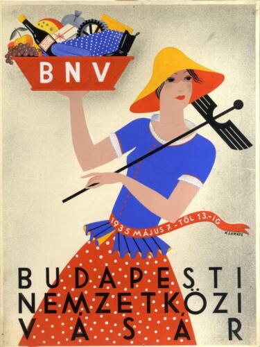 Lukáts Kató: Plakátterv - Budapesti Nemzetközi Vásár - 1935