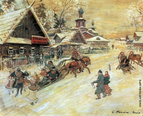 Korovin: Orosz téli ünnepségek - 1930-as évek